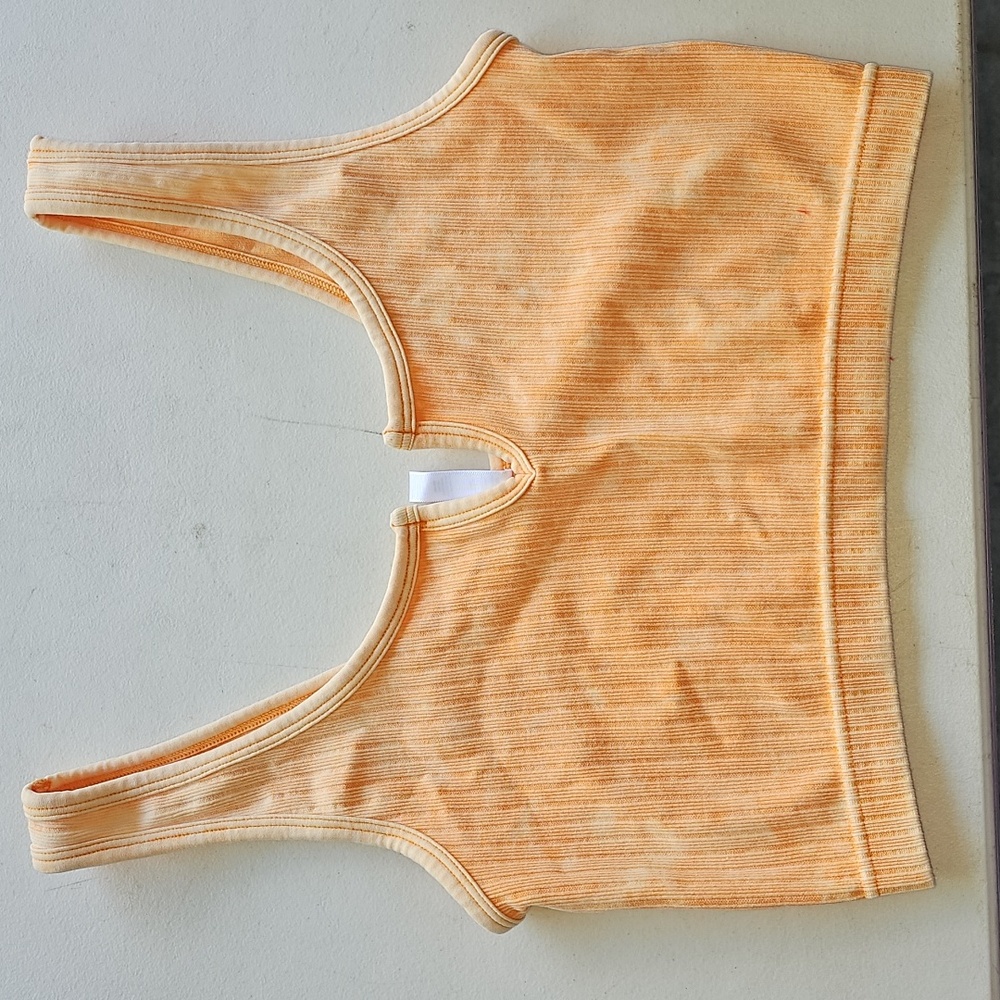 Zenana Womens nwots, cropped top/bralette! Sz S/M. Mineral washed orange